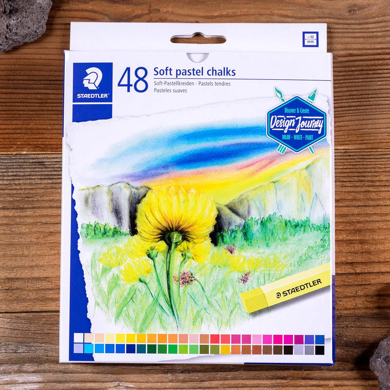 STAEDTLER 2430 C48 Softpastellkreiden (hoher Grad an Lichtbeständigkeit, weicher Abstrich, leicht ve