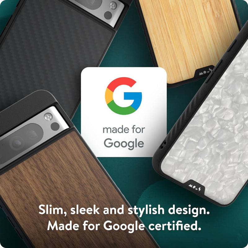 Mous Hülle für Google Pixel 8 Pro MagSafe Kompatibel Case - Limitless 5.0 - Walnuss - Handyhülle Pix