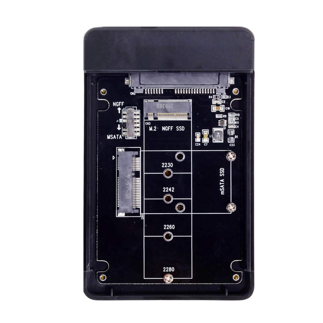 Xiwai Combo M.2 NGFF B-Key & mSATA SSD auf USB Typ-C Konverter Gehäuse mit Schalter
