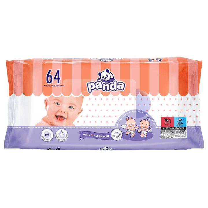 panda Baby Feuchttücher pH - Hautneutral mit Vitamin E & Allantoin, 16 x 64 Stück im Vorteilspack