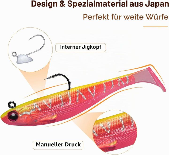 TRUSCEND Gummifische Angelköder für Forelle Zander & Barsch, Kunstköder Angelausrüstung Gummiköder A