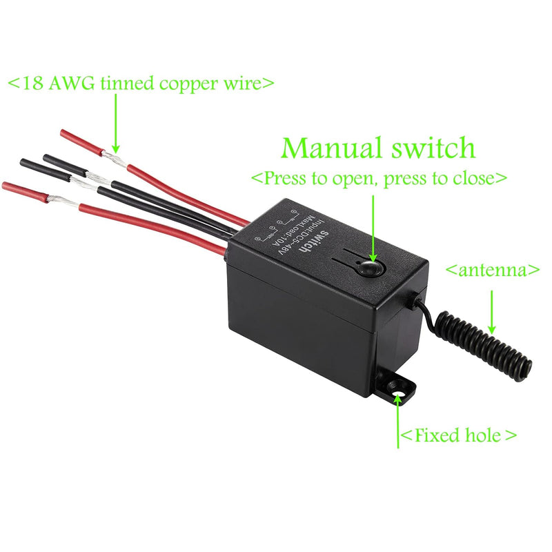 dstfuy lichtschalter set funk,2 Wege Mini Fernschalter,DC 5V/12V/24V/48/10A Wireless Lichtschalter F
