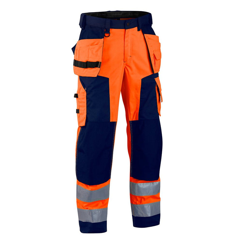 Blåkläder Workwear Winter SoftshellBundhose Highvis 1567, 28, orange / marine, 1 Stück, 67-15672517-