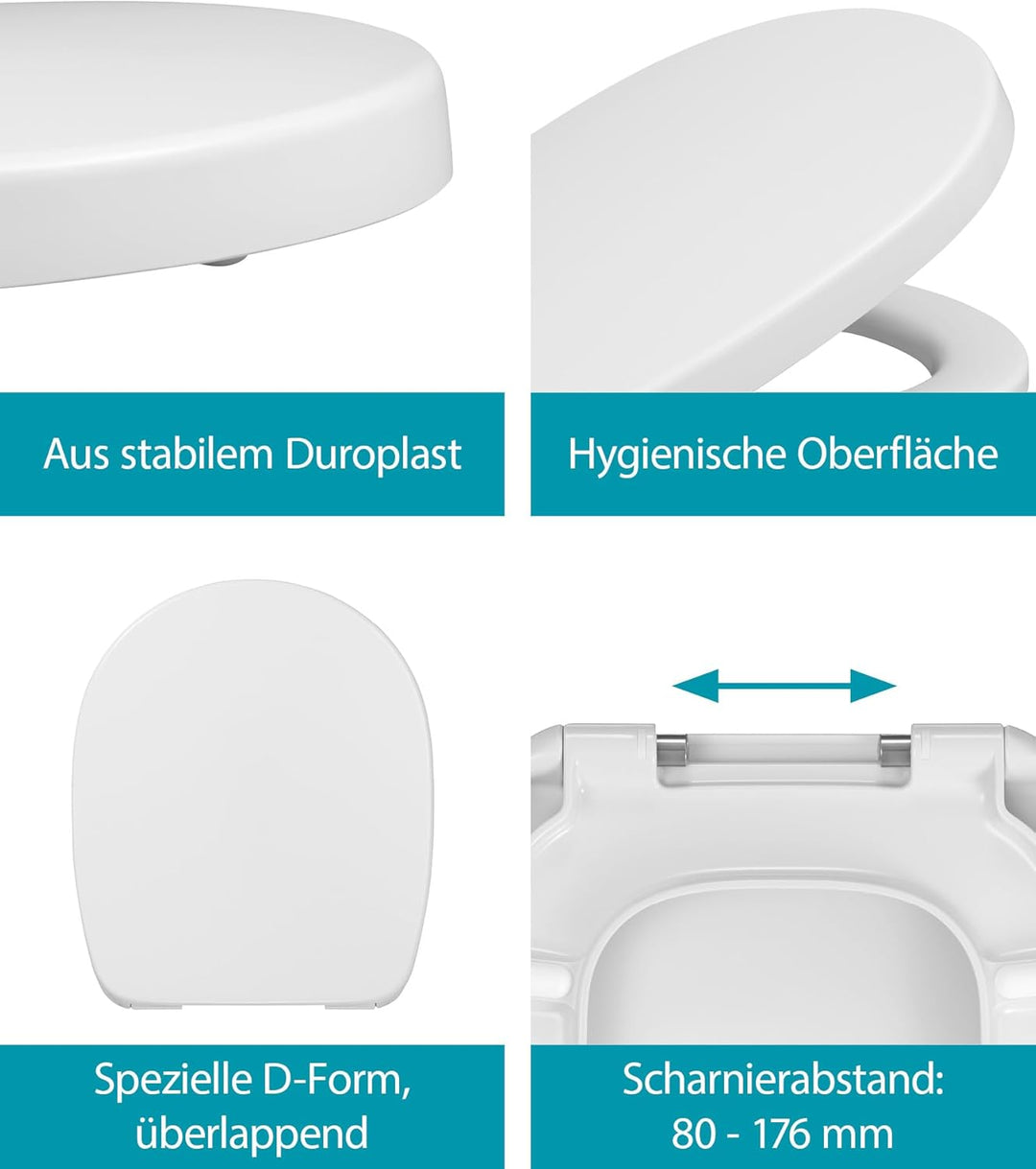 Calmwaters WC-Sitz für Ideal Standard Connect | Toilettensitz Absenkautomatik | Duroplast | Take-Off