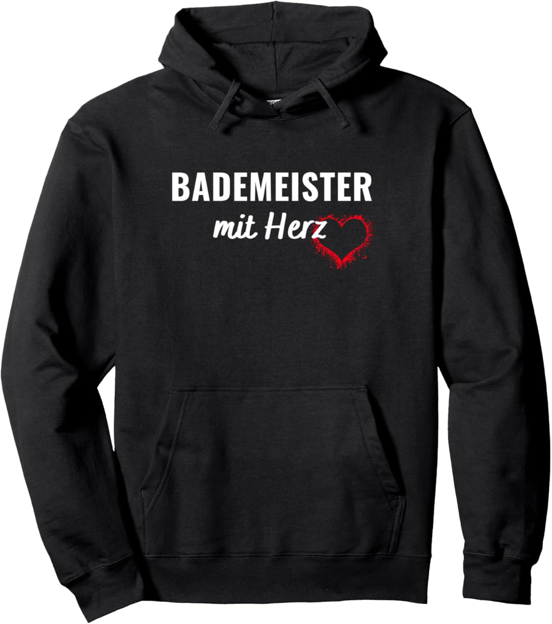 Bademeister mit Herz Schwimmbad Beruf Schwimmmeister Pullover Hoodie
