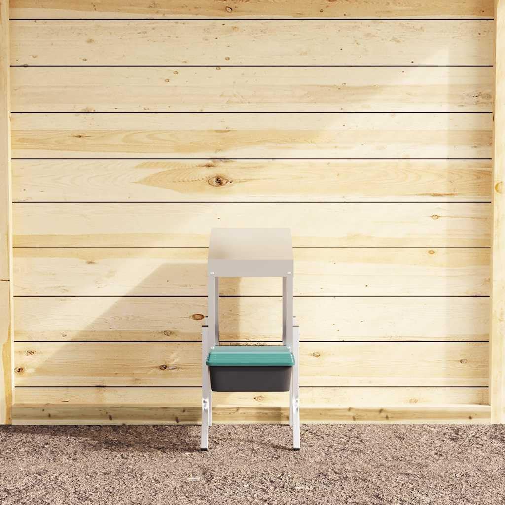 Hühner-Nistkasten mit 2 Fächern, verzinkter Stahl, höhenverstellbare Beine, für Innen- und Aussenber