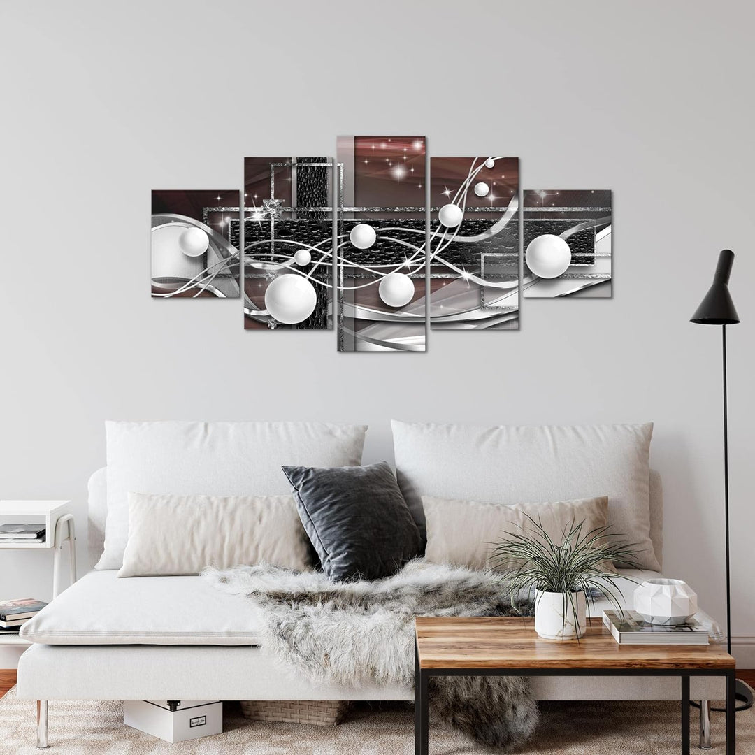 Runa Art Wandbilder Abstrakt Kugel 5 Teilig Bild auf Vlies Leinwand Deko Wohnzimmer Schlafzimmer Ill