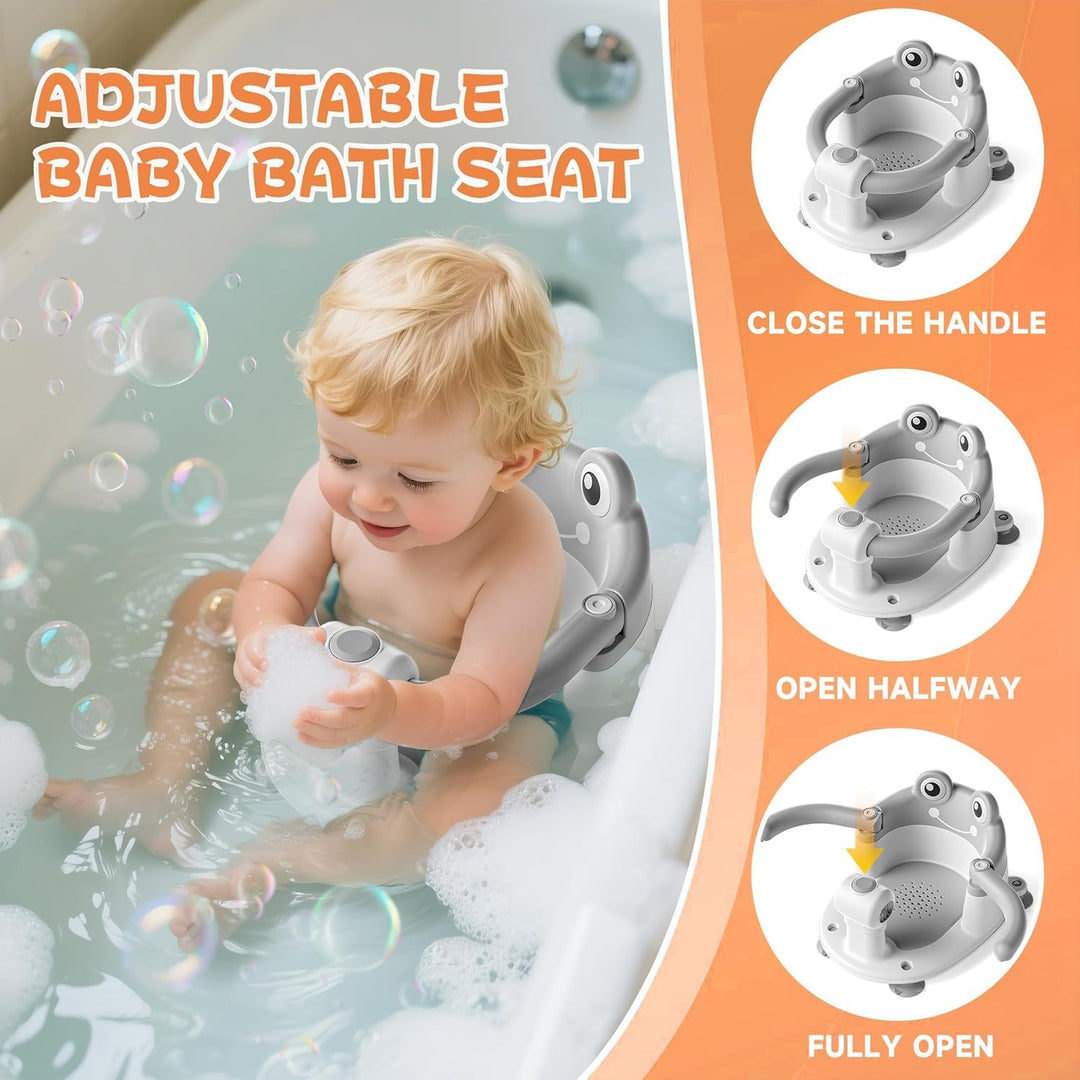 Badewannensitz Baby ab 6 Monate, Rutschfester badesitz baby mit 4 Saugnäpfen, Sicherer Tragbarer Bad
