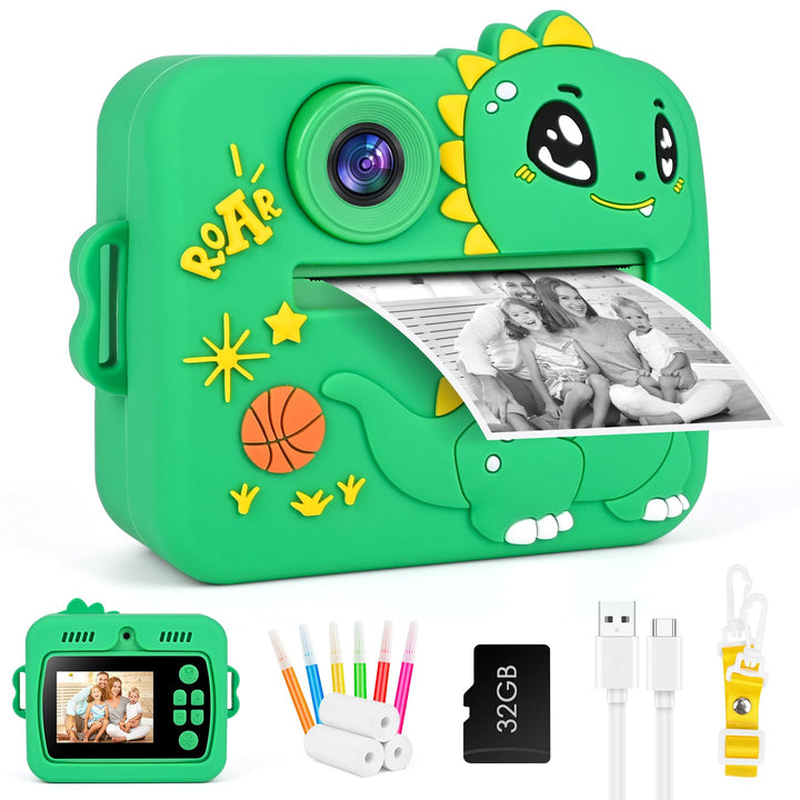 Kinderkamera Sofortbildkamera,Digitalkamera für Kinder mit Druckpapier 32G TF Karte, 2,4 Zoll Bildsc