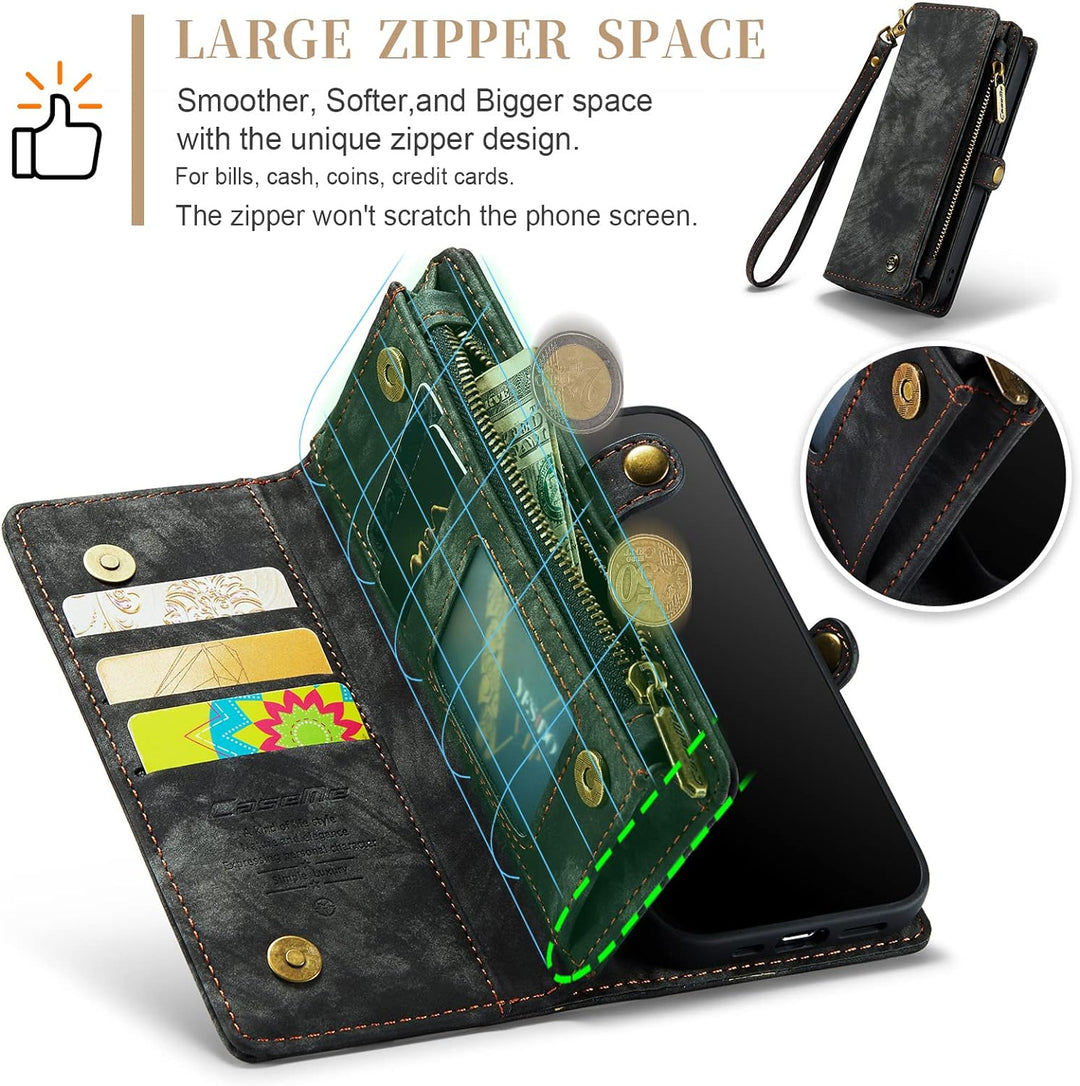 UFinetech 2-in-1 iPhone 11 Hülle Tasche Design Flip TPU Bumper Leder Abnehmbar Flexibel Magnetische