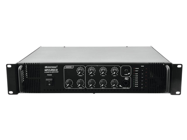 OMNITRONIC MPZ-250.6 Mischverstärker | 6-Zonen-ELA-Mono-Mischverstärker, 250 W, Zonen schaltbar