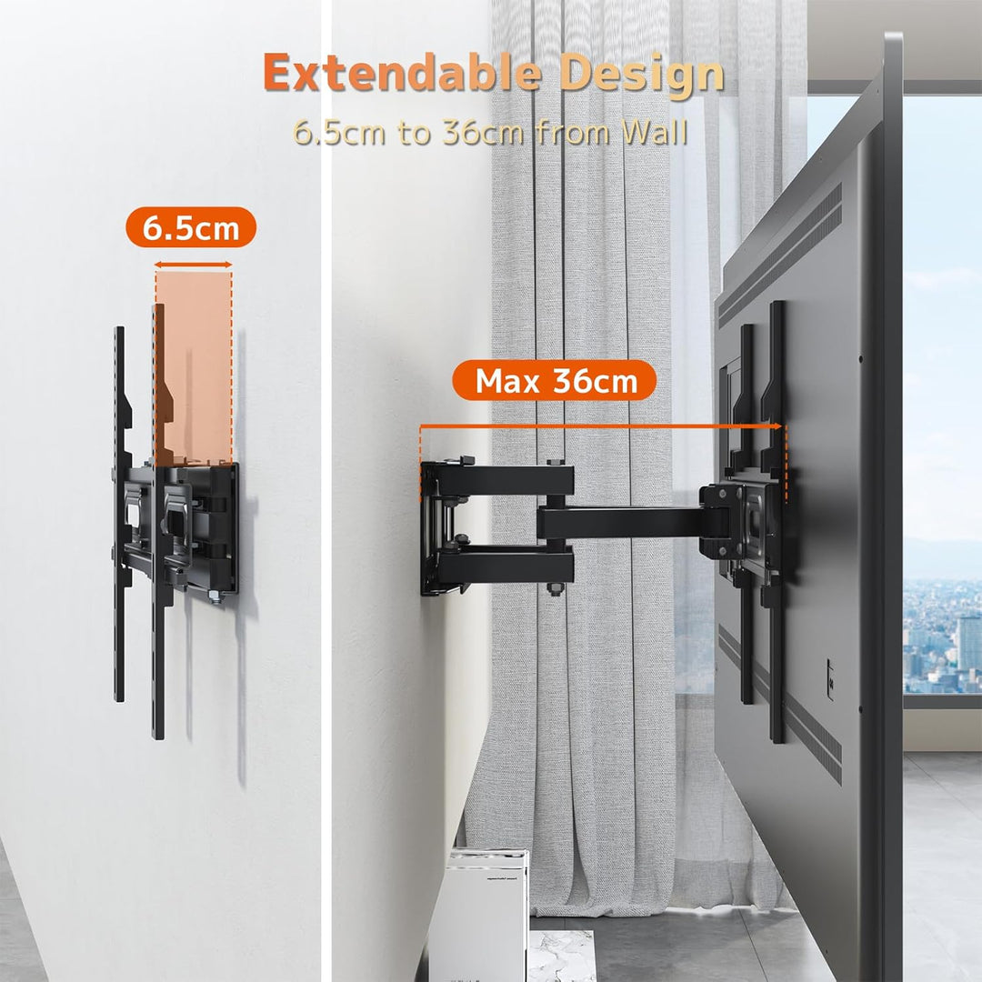 PUTORSEN TV Wandhalterung, Schwenkbar Neigbar TV Halterung 32-70 Zoll (ca. 81-178 cm) Flach & Curved