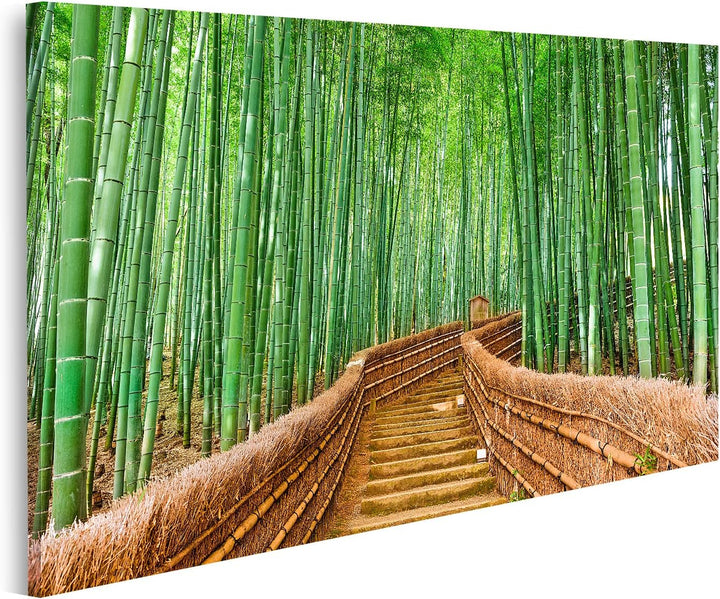 islandburner Bild auf Leinwand Kyoto Japan Bambuswald Wandbild Poster Kunstdruck Bilder Format: 100x