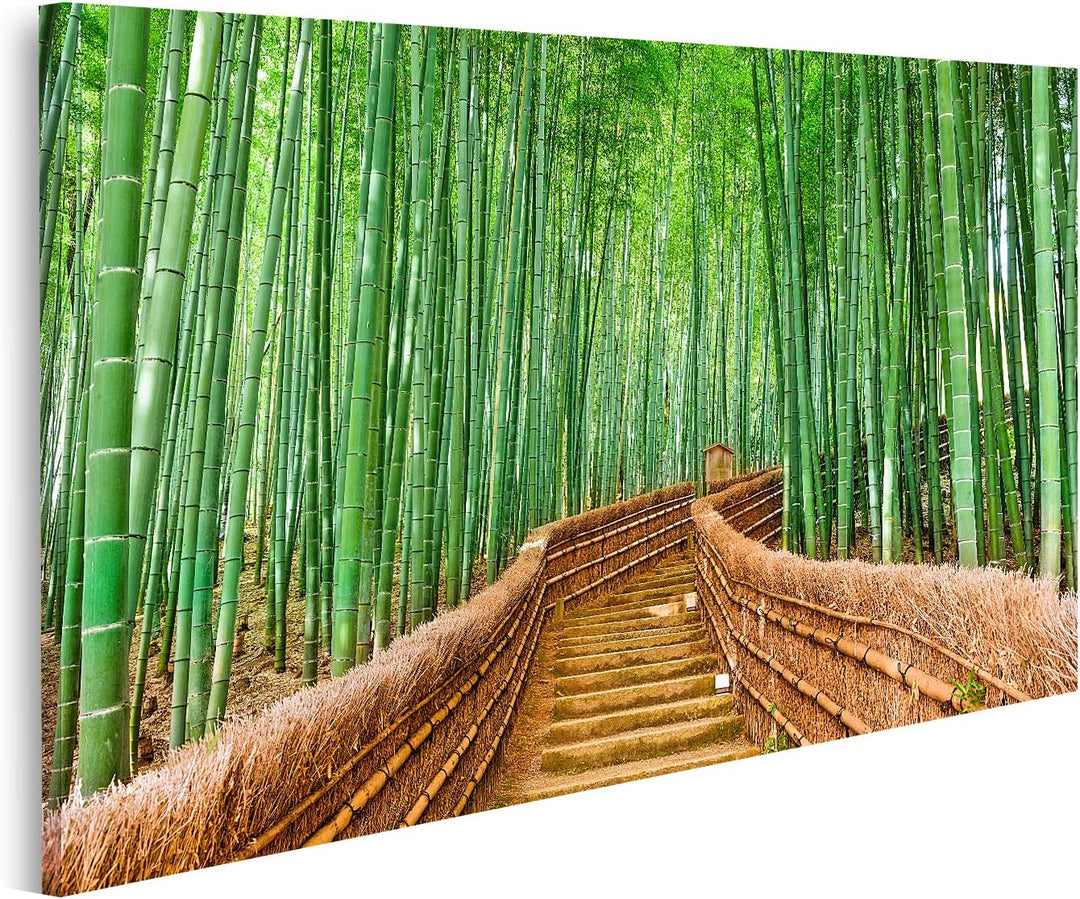 islandburner Bild auf Leinwand Kyoto Japan Bambuswald Wandbild Poster Kunstdruck Bilder Format: 100x