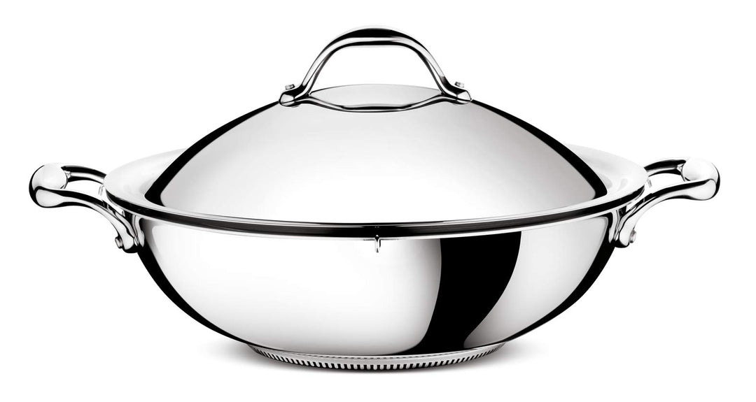 Lagostina Accademia Lagofusion Wok + Deckel aus Edelstahl 18/10, Ø 30 cm, 6,9 L, Topf für Induktion,