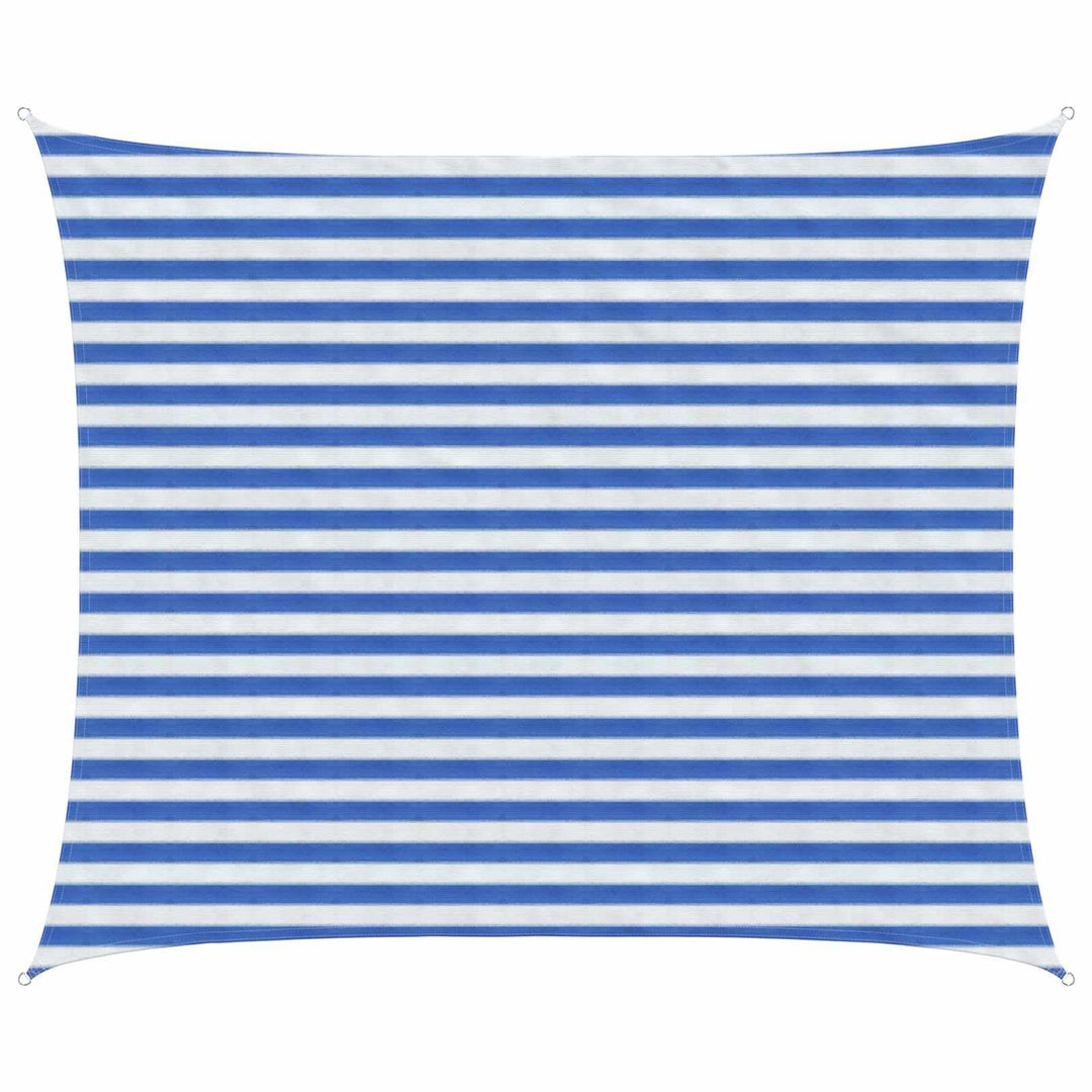 vidaXL Sonnensegel 2,5 x 3,5 m HDPE Rechteckig Blau und Weiss 2,5 x 3,5 m Blau und Weiss, 2,5 x 3,5