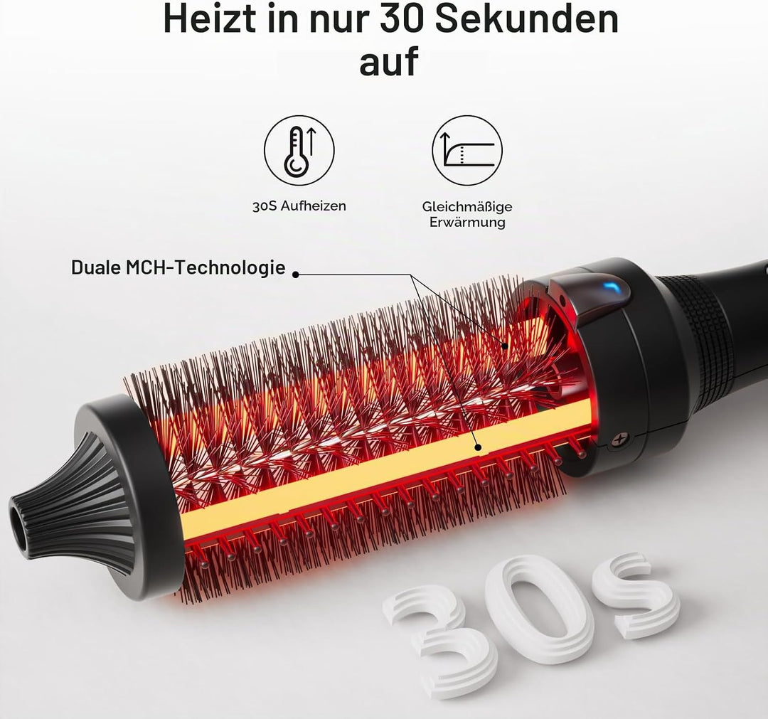K&amp;K Thermobürste, 1.5 Inch Beheizte Rundbürste, Professioneller Beheizter Lockenwickler Keramik Turm
