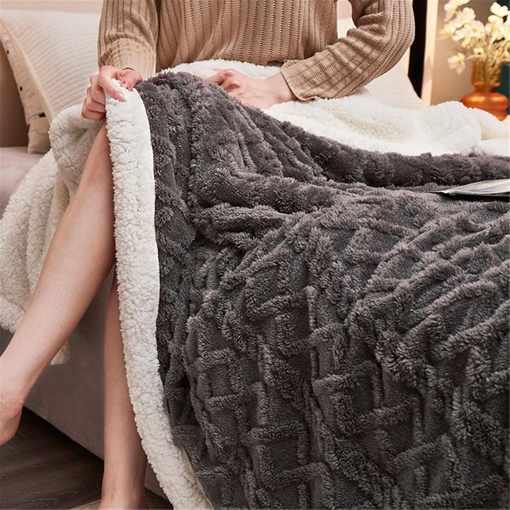 Flauschige Sherpa Kuscheldecke - hochwertige Schafdecke, super weiche Fleecedecke als Sofadecke, Tag