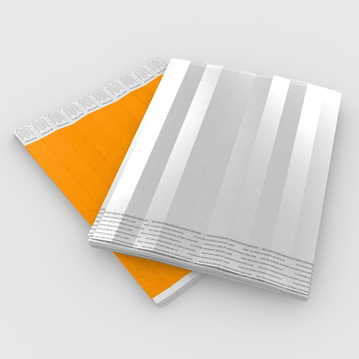 1000 Eintrittsbänder aus Tyvek zum selbst gestalten und bedrucken in Orange von GA Event Solutions -