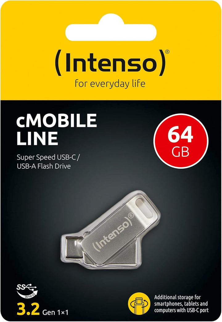 Intenso cMobile Line, 64GB Dual USB-Stick USB 3.2 Gen. 1x1 Type-C, silber, 64GB