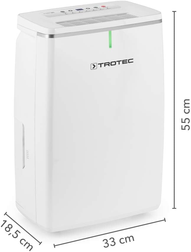 TROTEC Luftentfeuchter elektrisch TTK 53 E – Leistung 16 L/Tag – Fläche 31 m² / 78 m³ – mit Autoabsc
