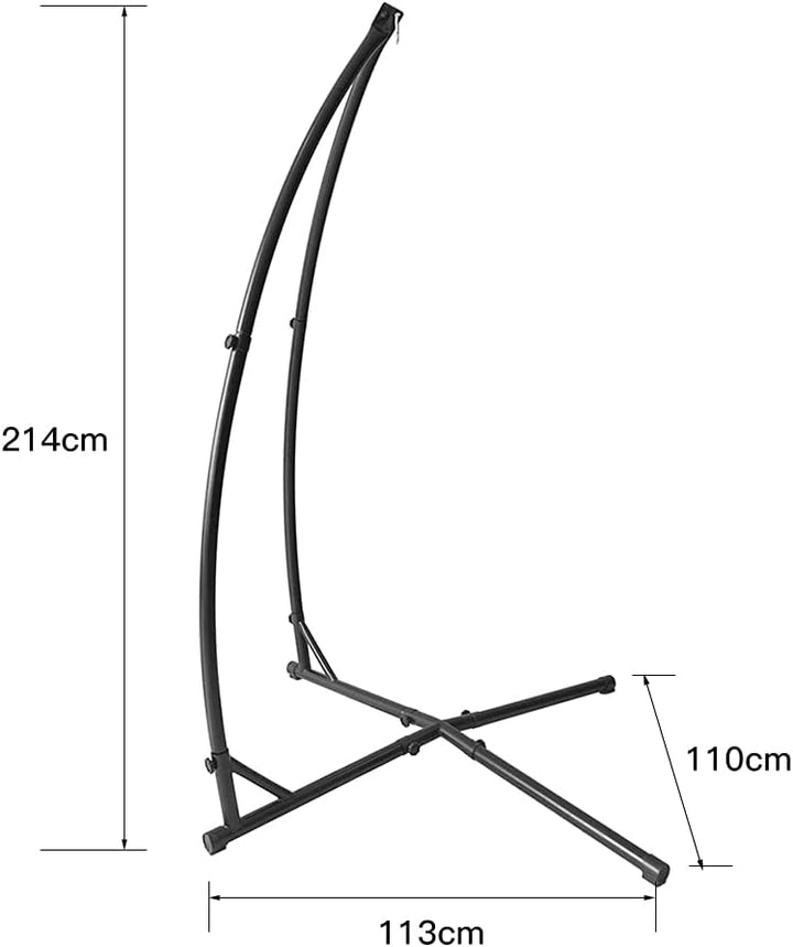 XUANYU Hängesesselgestell aus Stahl Hängestuhlgestell Höhe 214 cm Hängesessel Ständer Schwarz Univer
