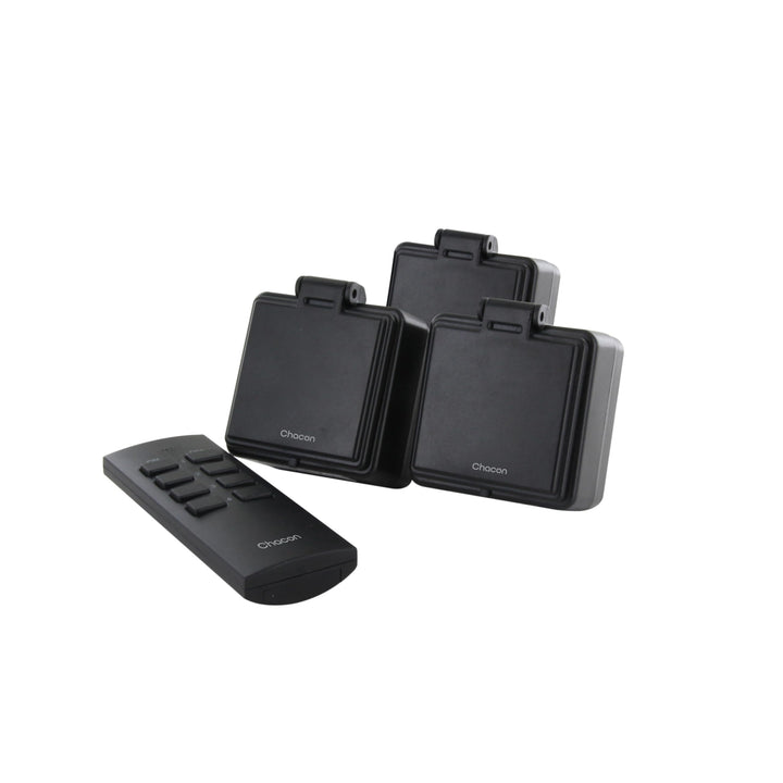 CHACON Set mit 3 Mini-Steckdosen, wasserdicht, Fernbedienung