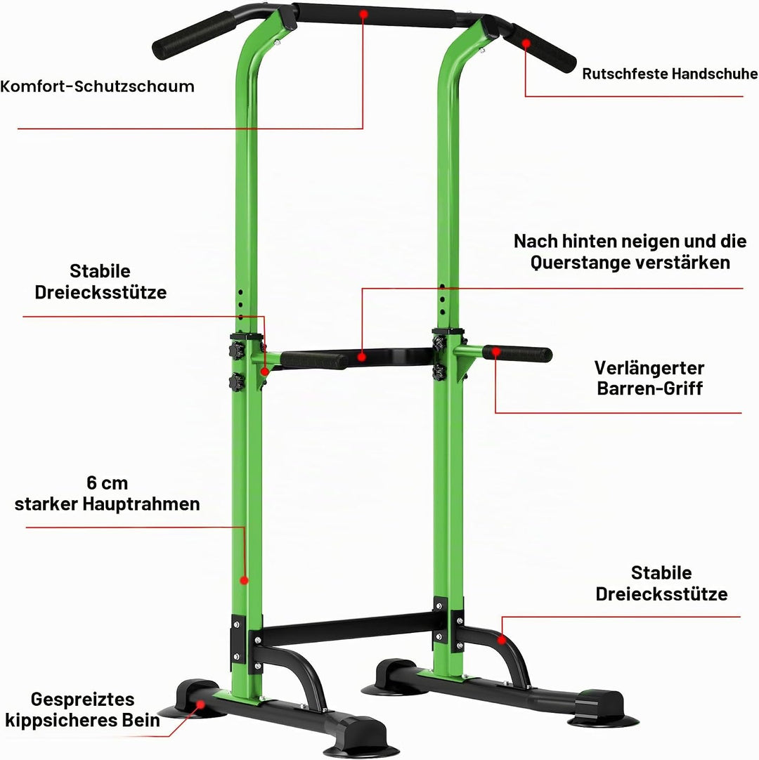 DlandHome Römischer Stuhl, Krafttraining, verstellbar, Dips, Klimmzugstange, Fuss, Klimmzugstange, T