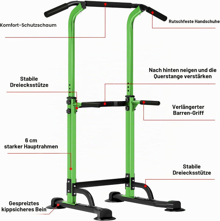 DlandHome Römischer Stuhl, Krafttraining, verstellbar, Dips, Klimmzugstange, Fuss, Klimmzugstange, T