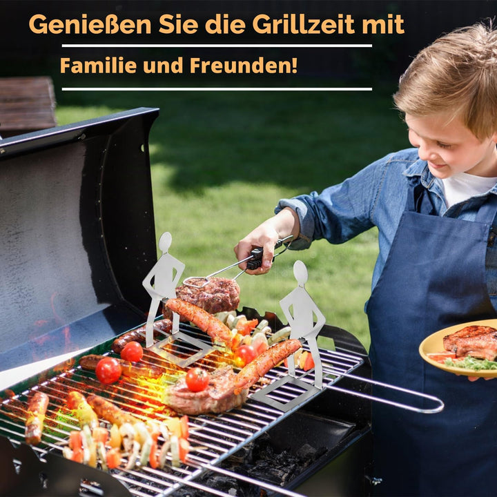 4stk Lustiger BBQ Hotdog Halter, Wurstbräter Ständer in Männerform aus Edelstahl Tragbares Neuartige
