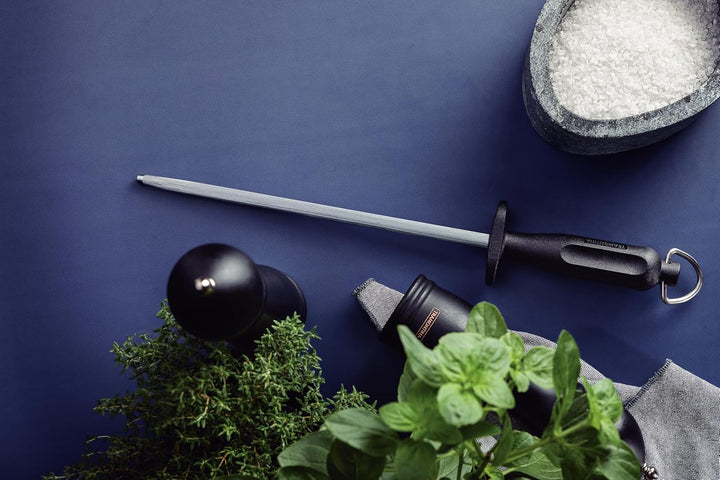 Tramontina Wetzstahl CENTURY, 25 cm, Edelstahl DIN 1.4110, schwarz, rostfrei, Edelstahl Wetzstahl 25