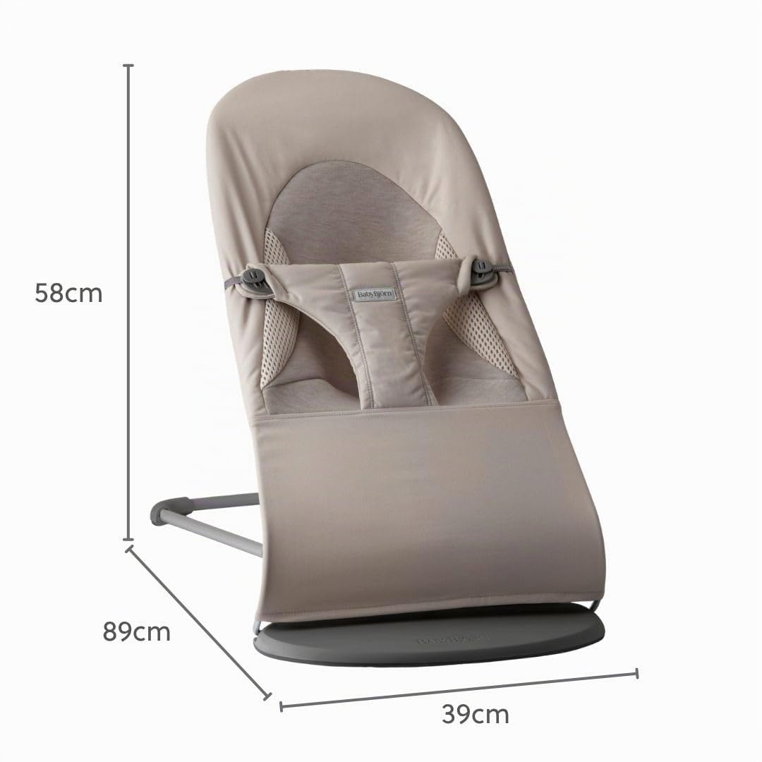 BabyBjörn Babywippe Balance Soft, Gewebt/Jersey, Tri-Fabric, Sandgrau