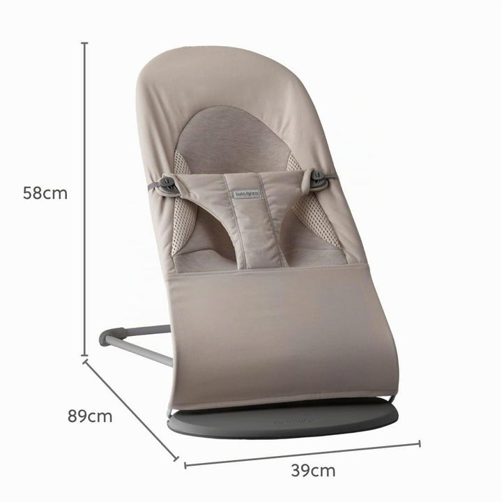 BabyBjörn Babywippe Balance Soft, Gewebt/Jersey, Tri-Fabric, Sandgrau