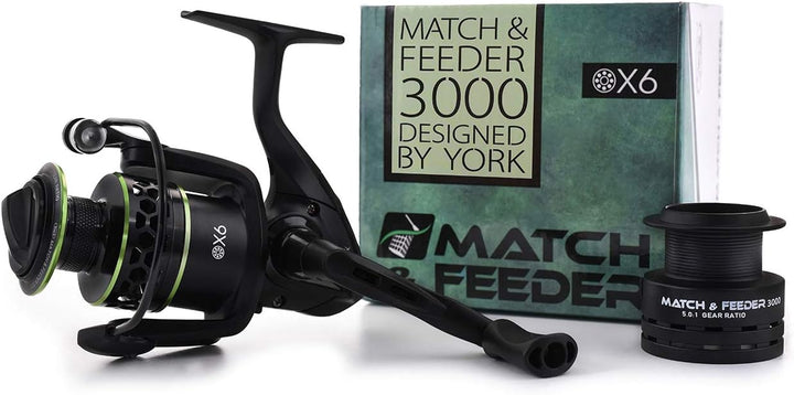 York Angelrolle Feederrolle Match&Feeder Weitwurfrolle Feederangeln Matchangeln (3000)