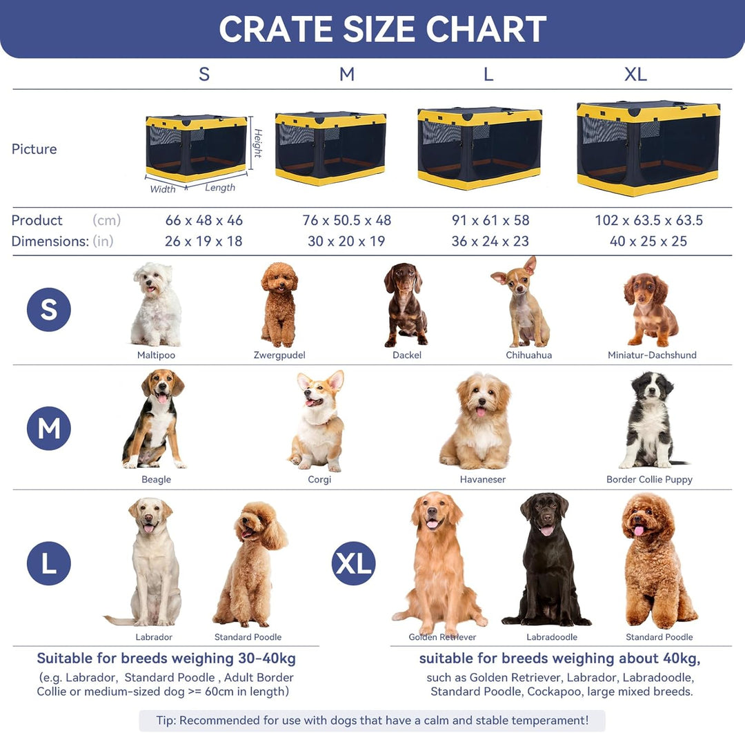 A 4 Pet Hundebox faltbar grosse Hunde, Hundebox für zuhause tragebar Hundetransportbox Transportbox