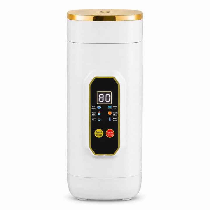 Reisewasserkocher Klein 650ml, 6-in-1 Elektrischer Wasserkocher Präzise Temperaturregelung Schnelles