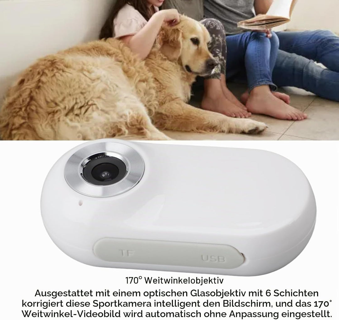 SENECESLI 4K-Kamera für Katzenhalsbänder, HD-Haustierkamera, Unterstützt 128 GB, Erweiterbar, Kleine