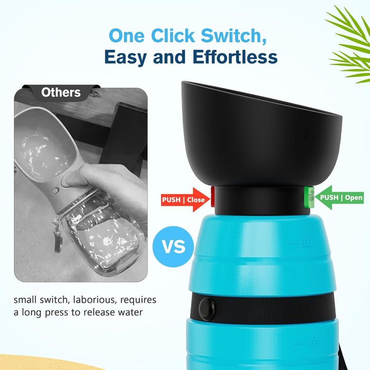 pecute Trinkflasche Hunde für Unterwegs, Hundetrinkflasche Silikon Wasserflasche Hund mit Faltbarer