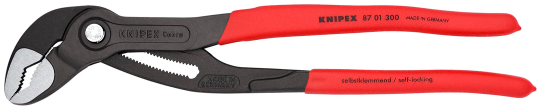 KNIPEX Cobra, Wasserpumpenzange | Rohrzange, gross, Chrom-Vanadium, atramentiert, 300 mm, 87 01 300