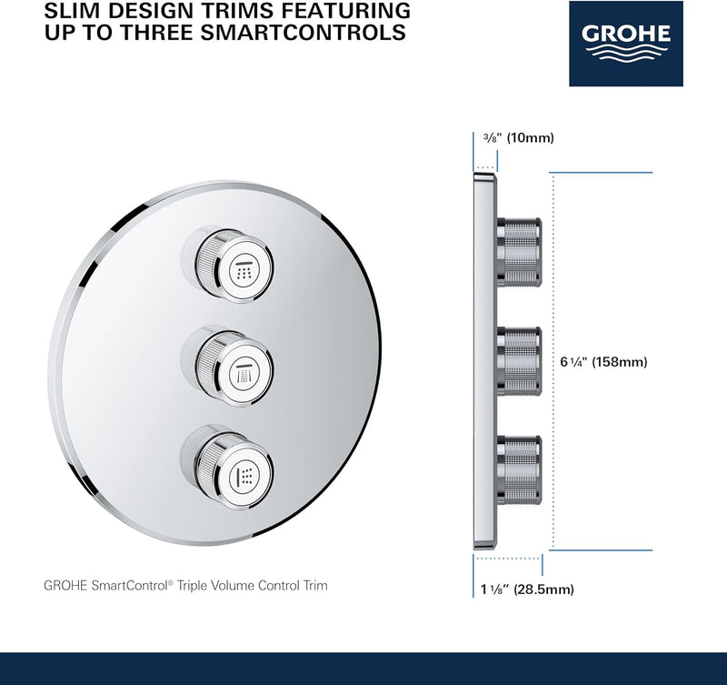 GROHE Grohtherm SmartControl | Brause- & Duschsystem - Thermostaterweiterung mit 3-fach Unterputzven