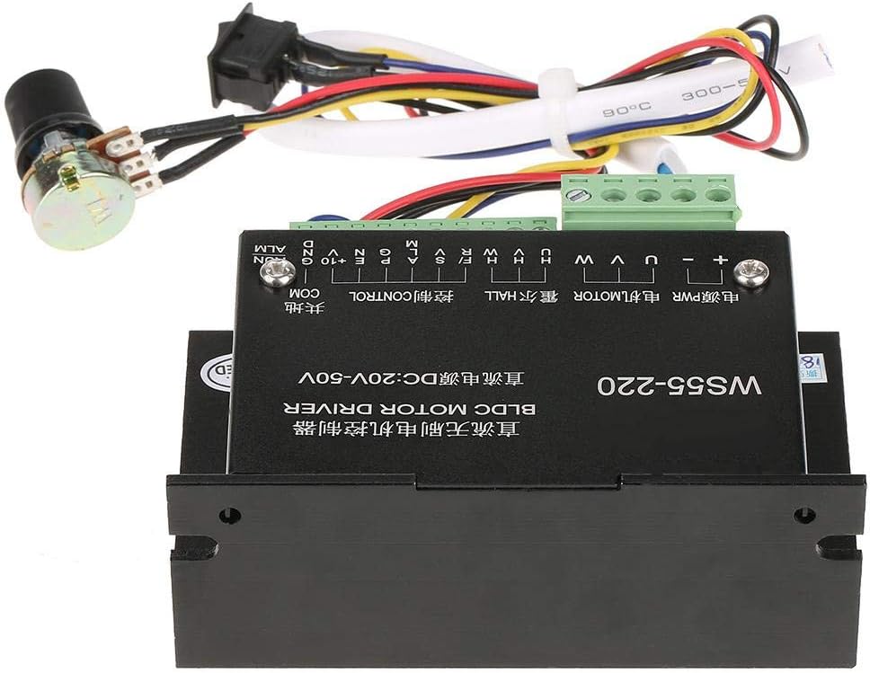 Bewinner Motortreiber Controller mit Kabel, WS55-220 Hochleistungs BLDC Motor Controller mit 3 Phase