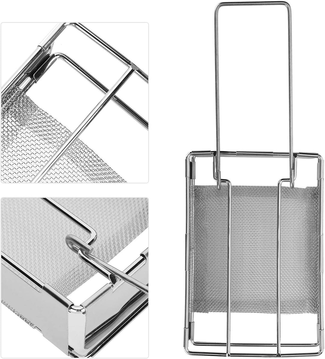 Camping Toaster Rack, 304 Edelstahl Toastständer Backblech, Tragbarer Camping Kocher Toaster für BBQ