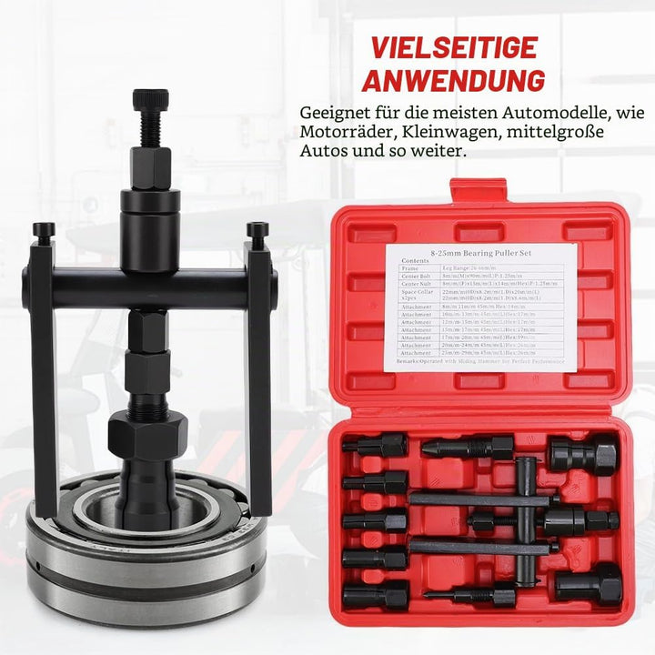 10pcs Motorrad Innenlager Abzieher Set, 8-25mm Innenlager Abzieher Set Innenabzieher Lager Radlager