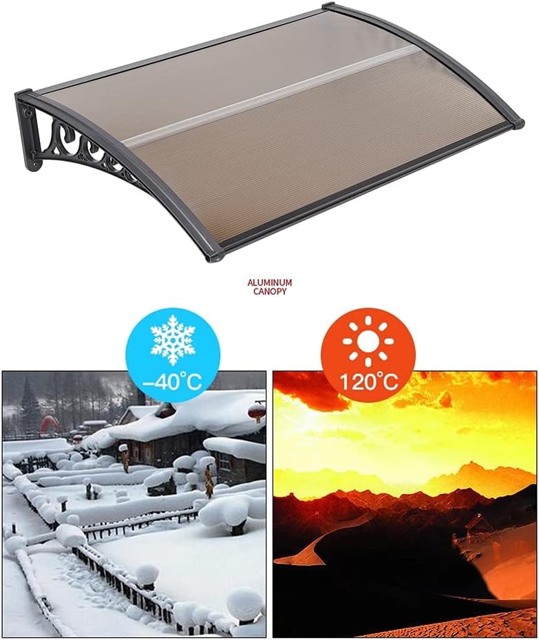 XUANYU Überdachung Haustür aus Aluminium und Polycarbonat, Vordach Haustür, Vordach für Haustür, Tür