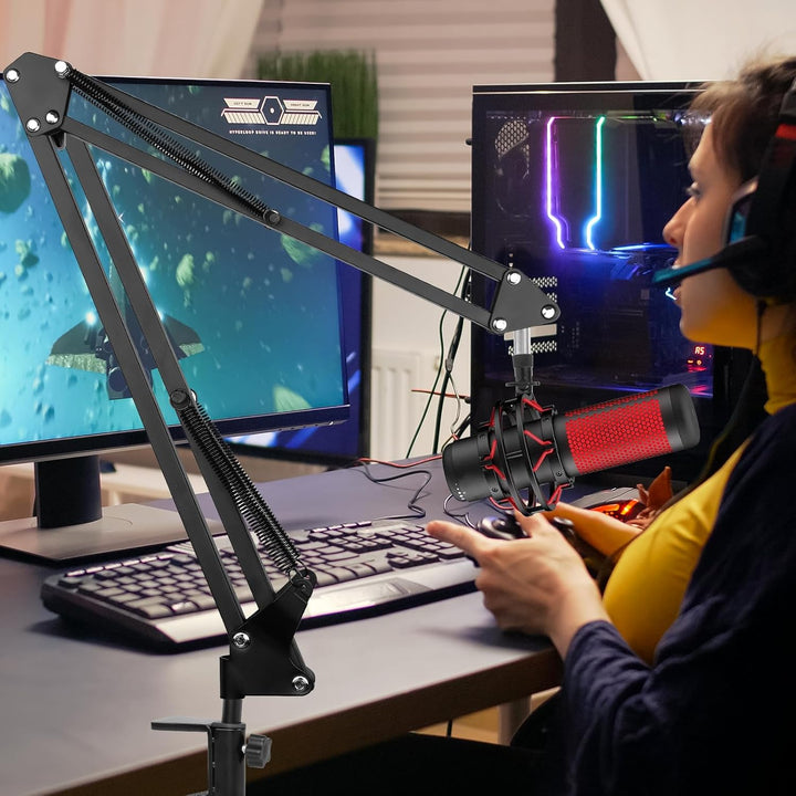 ChromLives Mikrofonarm Boom Arm für HyperX QuadCast Universal Mic Ständer Kompatibel mit HyperX Quad
