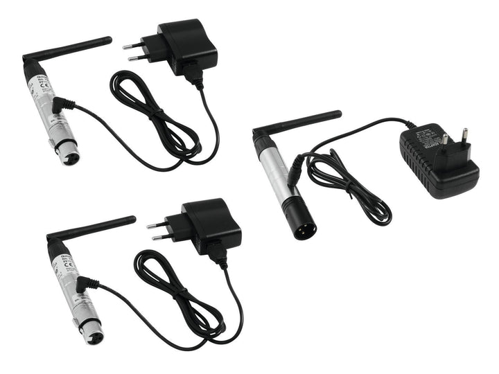 EUROLITE Set QuickDMX 1x Sender + 2X Empfänger | Kompakter DMX-Funksender mit 2 DMX-Funkempfängern