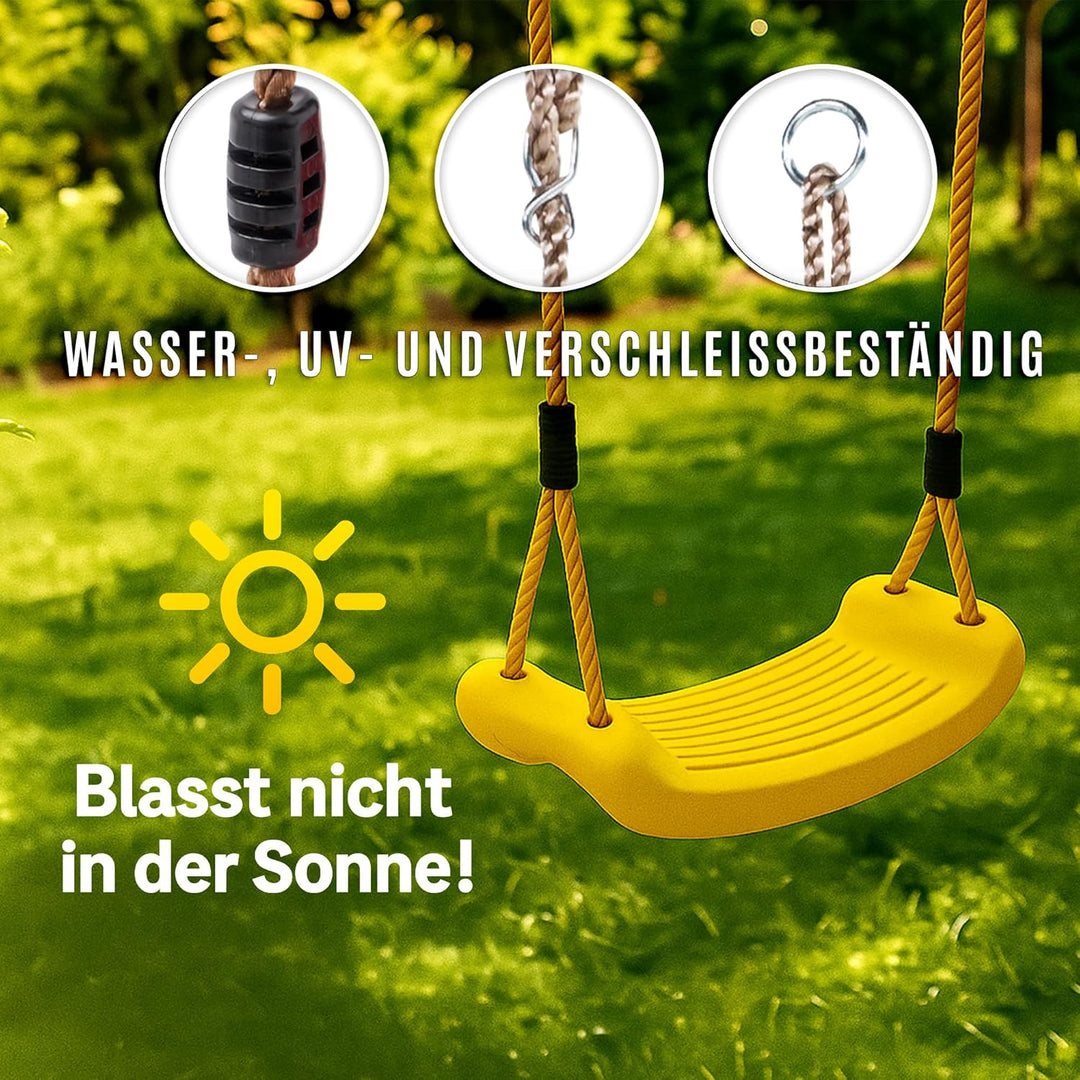 Schaukel Sitz Anti-Rutsch Kunststoff-Schaukel Schaukelbrett (Gelb) Verstellbarer Seilaufhängung Kind