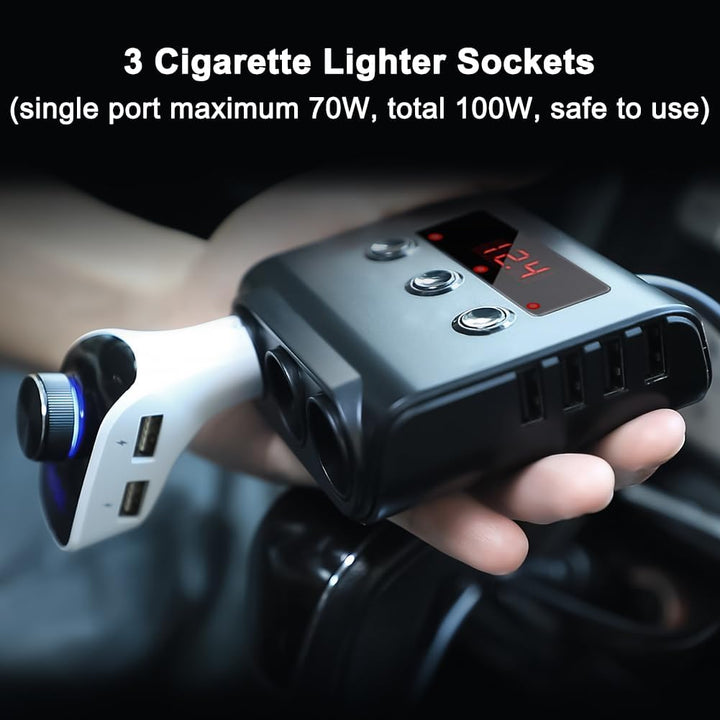 Auto Ladegerät Car Charger, 3 Fach KFZ Verteiler 12/24V Mehrfachstecker Zigarettenanzünder USB Autol