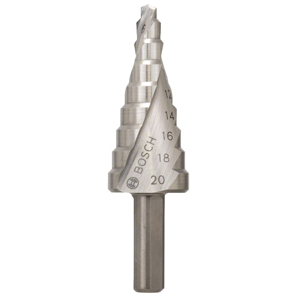 Bosch Professional Stufenbohrer HSS mit 3-Flächen-Schaft (Ø 4-20 mm, 9 Stufen) Ø 4-20 mm 9 Stufen oh