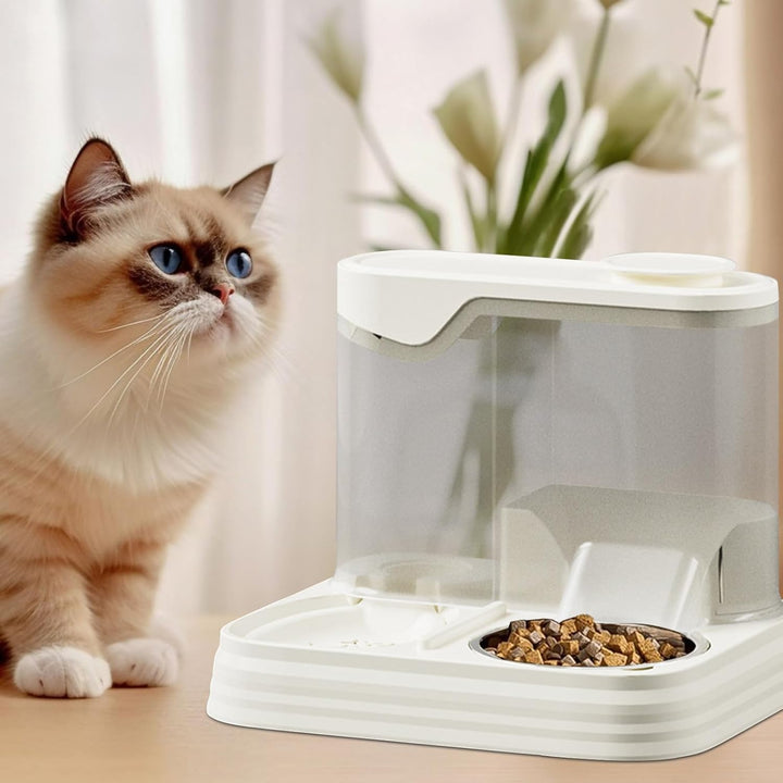 Katzenfutter Automat Mit Einem,30x25x23cm Katzenfutterautomat Mit Integriertem Wasserspender,Für Hun